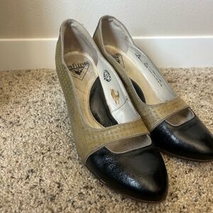 John Fluevog Black and Off-white Heels, size 11
